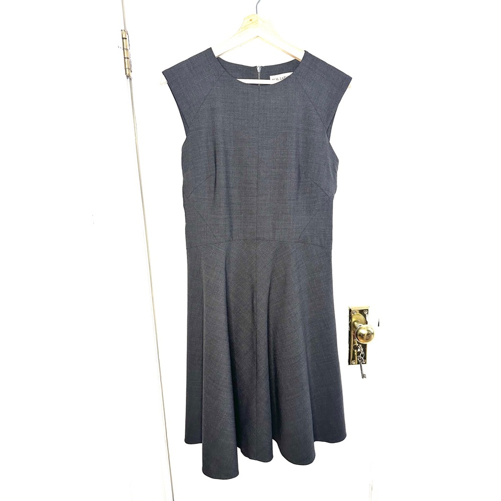 MM Lafleur Sleeveless Wool Blend Gray Dress, Size 8, Made in USA